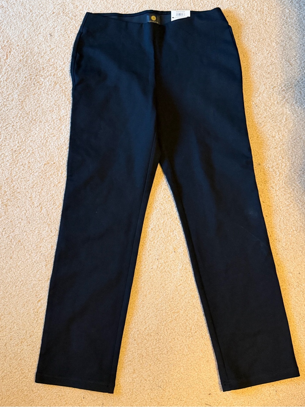 JM Collection Black Petite Straight Leg Trousers